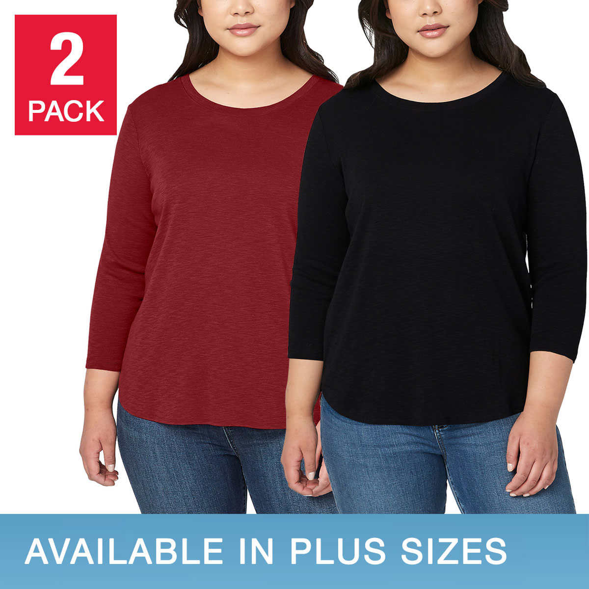 Organic Cotton Girl Shirts - Long Sleeve Tee 2 Pack - Mightly