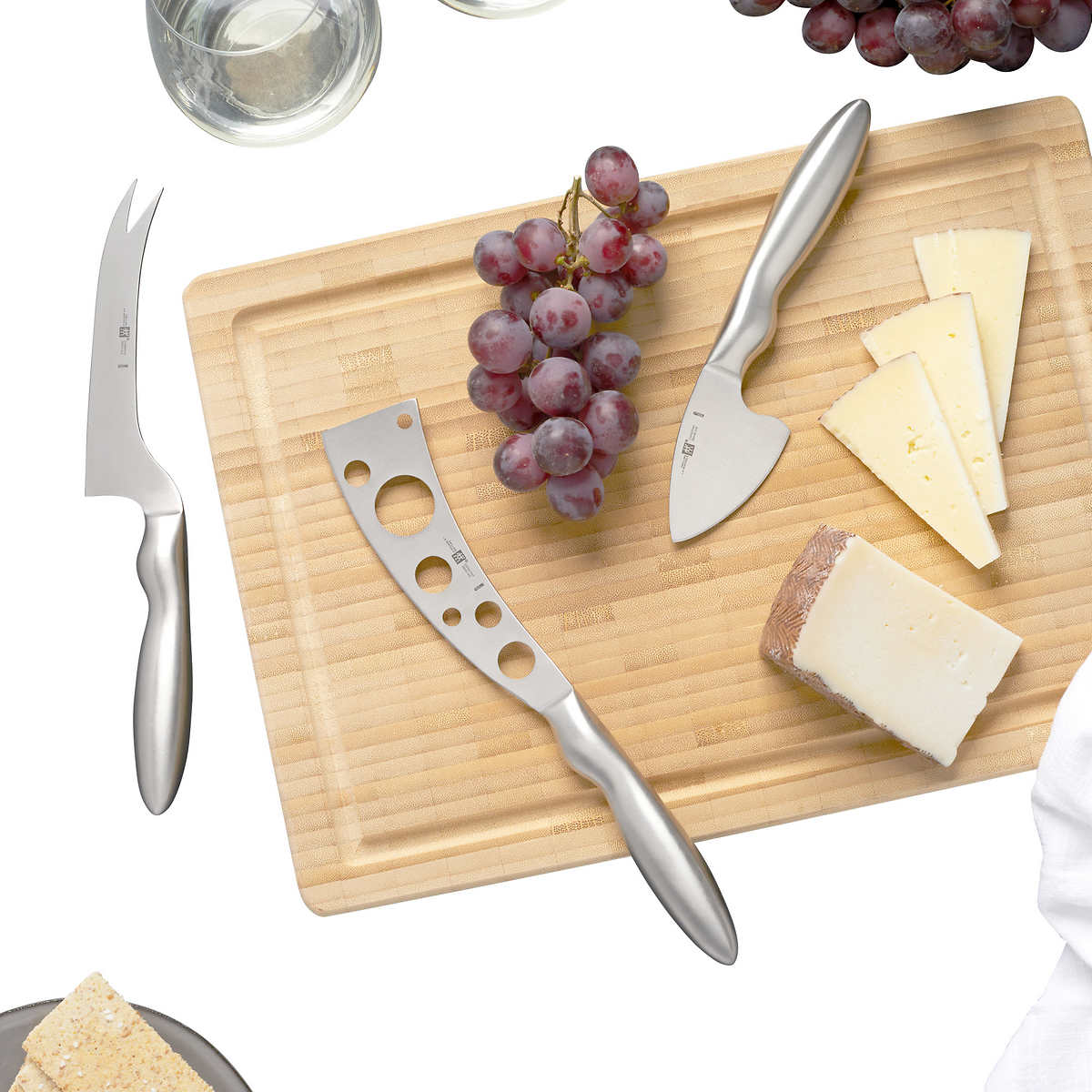 Zwilling Charcuterie Cheese Knife and Board 4-piece Set
