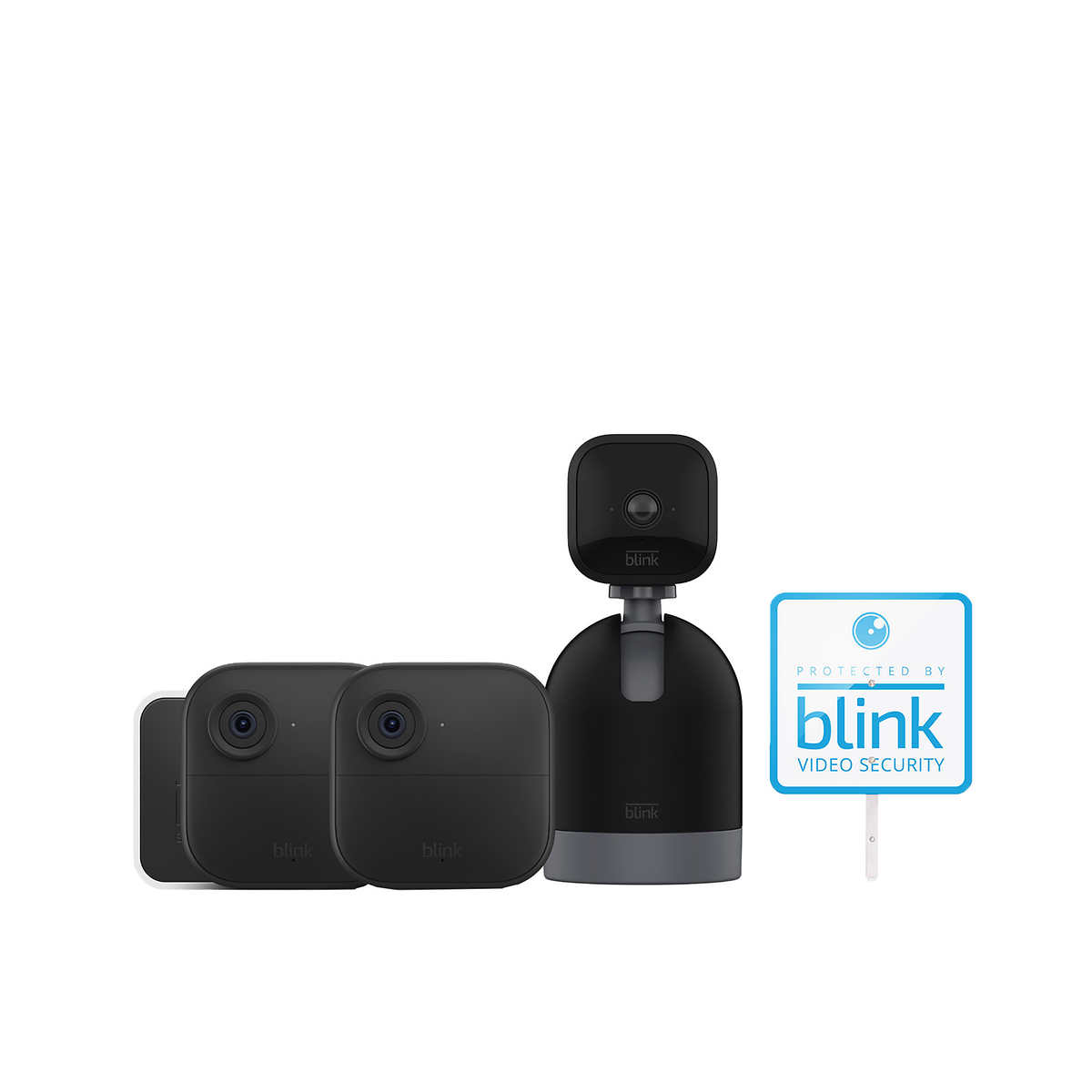 Blink - 3 Camera Security System - 2 Outdoor and 1 Mini Pan-Tilt Cameras,  with Yard Sign