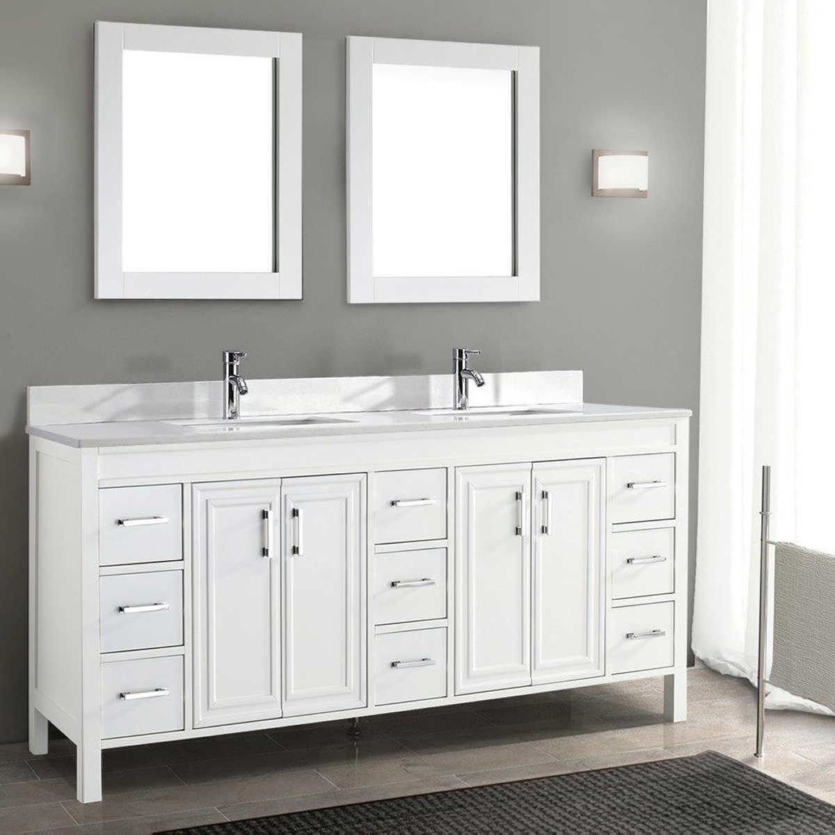 Corniche 75 White Double Sink Vanity By Studio Bathe