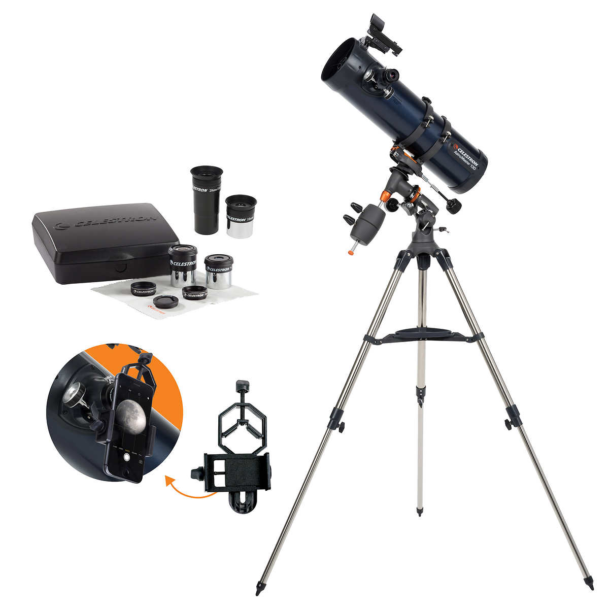 Celestron 31045 AstroMaster 130 EQ Reflector Telescope with Mars Observing Telescope Accessory Kit//Deluxe kits and Eyepiece Filter
