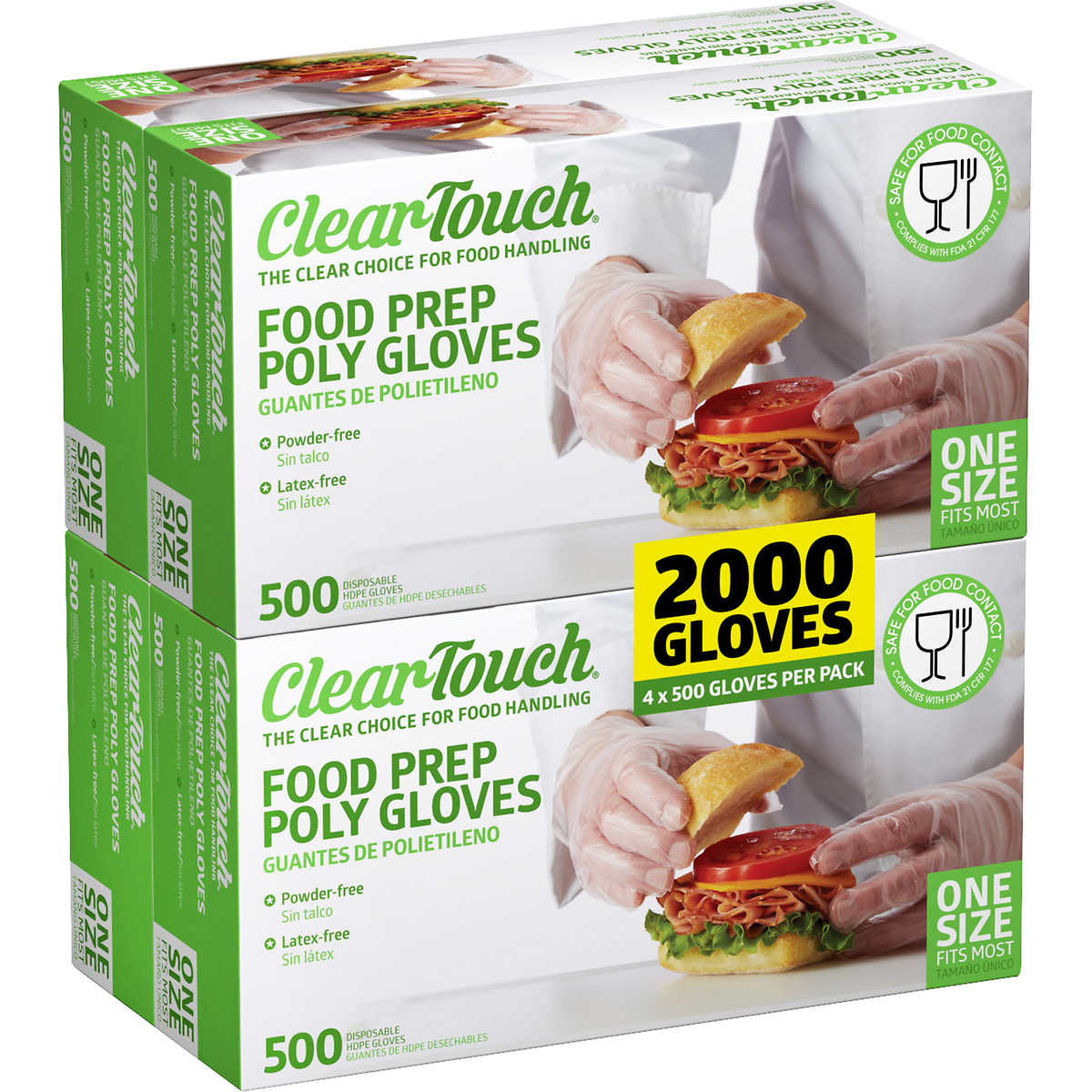 Clear-Touch Food Service Vinyl Gloves 300 ct Large 