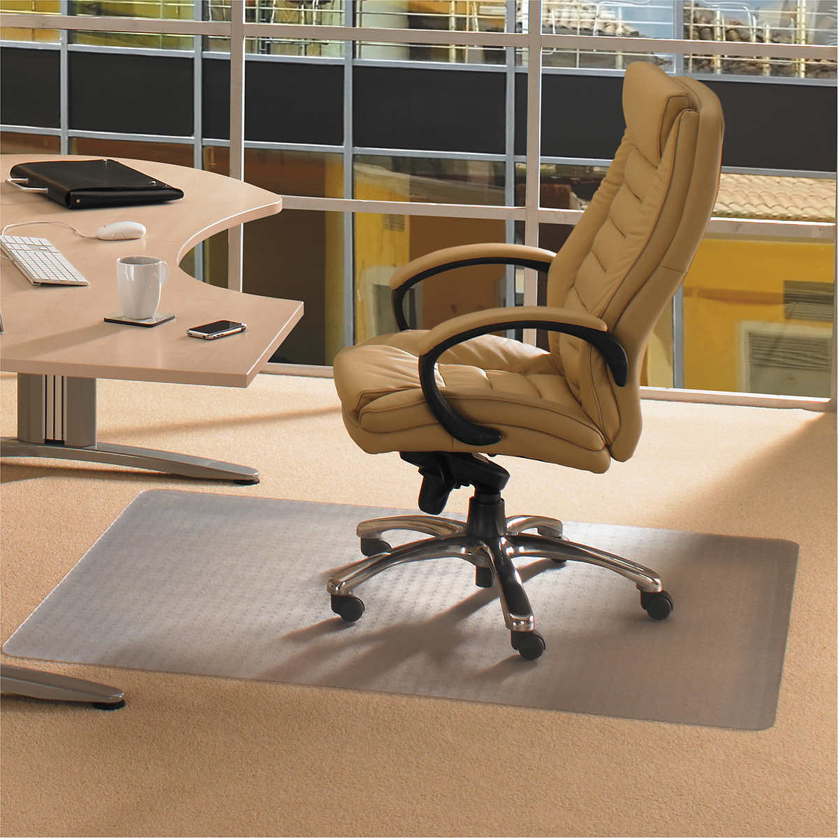 Floortex Cleartex Advantagemat Phthalate Free PVC Chair Mat for Low Pile Carpet 