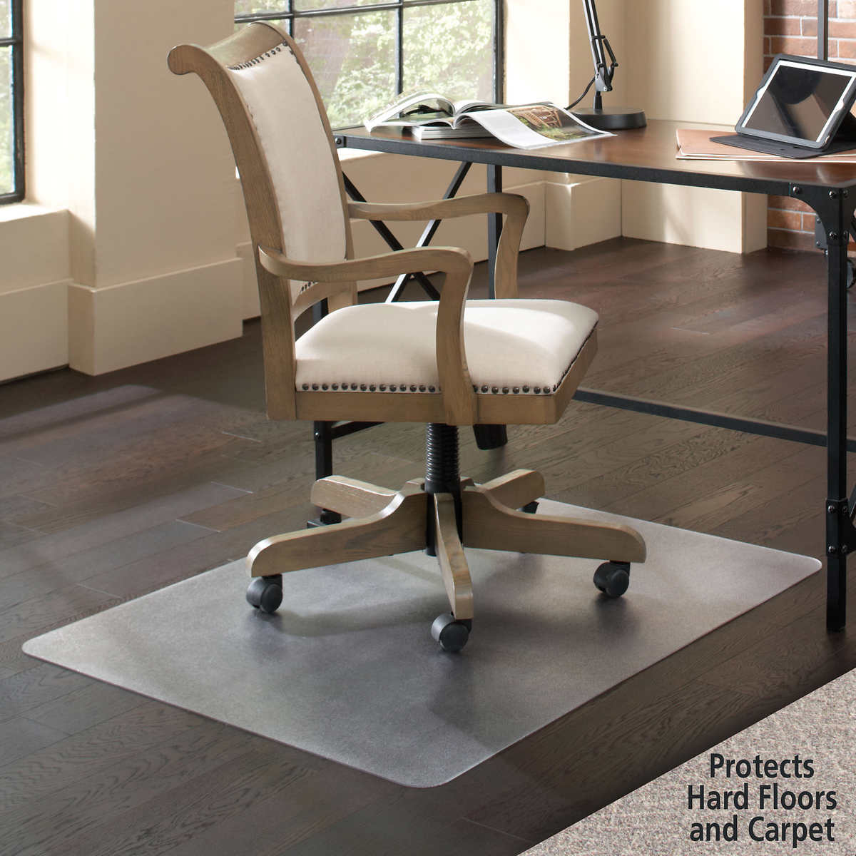 36 x 48 Clear ES Robbins 143007 Natural Origins Chair Mat for Hard Floors 
