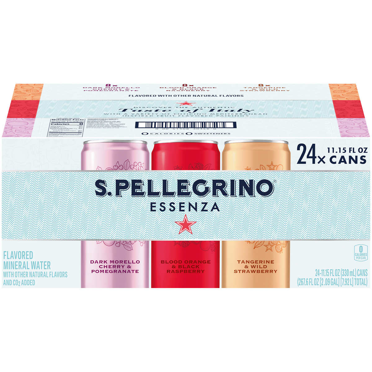 S.Pellegrino Essenza Flavored Mineral Water, Variety Pack, 11.15 fl oz, 24  ct | Costco
