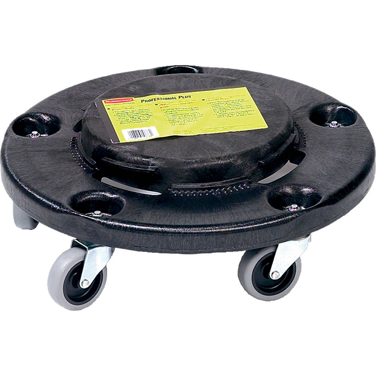 NEW Black 1-Rubbermaid 2640 5 Caster Quiet Series Brute Trash Can Dolly 